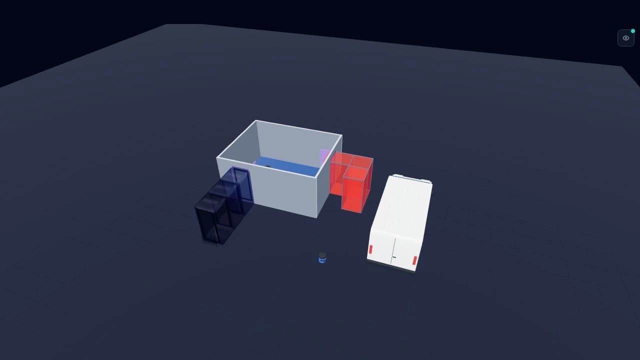 Example enclosure and generic equipment rendered in the current 3D editor